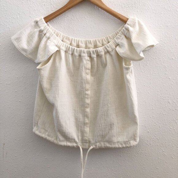 MADEWELL Texture & Thread Off-the-Shoulder Top Small Size - Picture 1 of 9